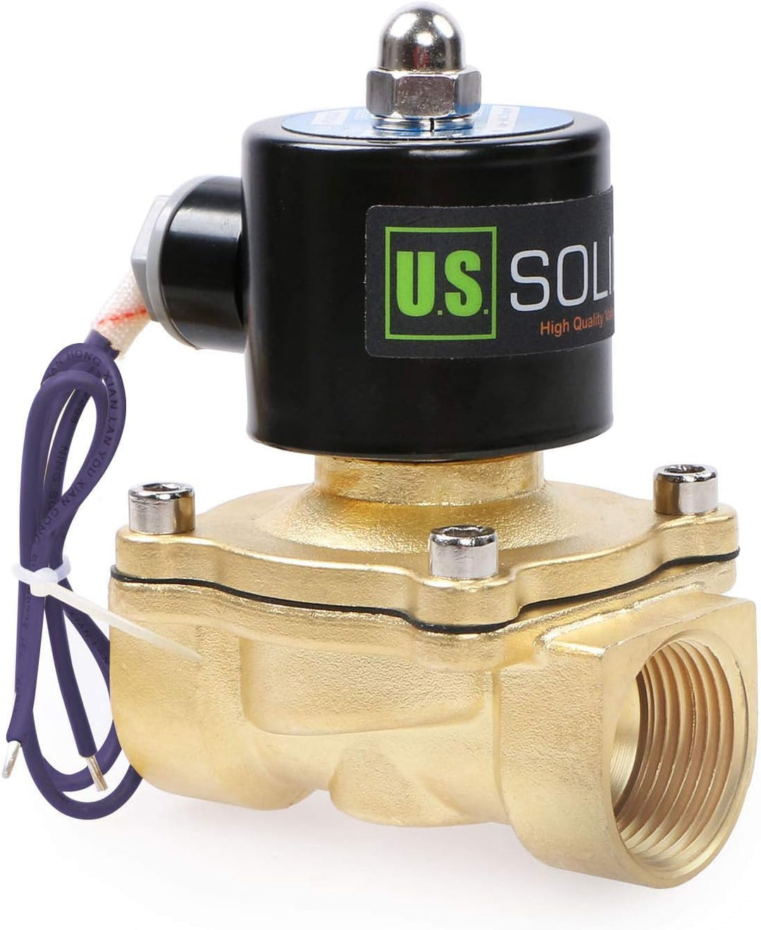 U.S. Solid 1" G 12 V DC Messing Magnetventil Direktgesteuert für Wasser Luft Gas Öl NC Brass Solenoi