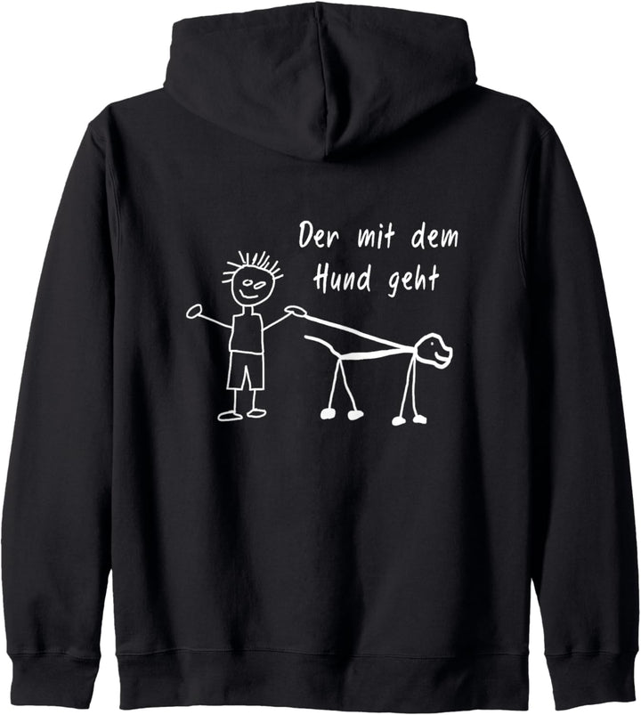 Der mit dem Hund geht - Spruch für das Herrchen Kapuzenjacke