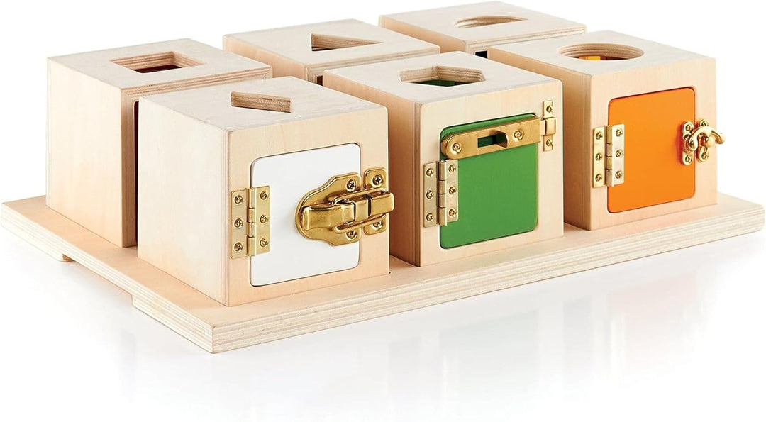 Guidecraft GDCG5058 Peekaboo Boxen Schlösser und Formen, bunt, normal