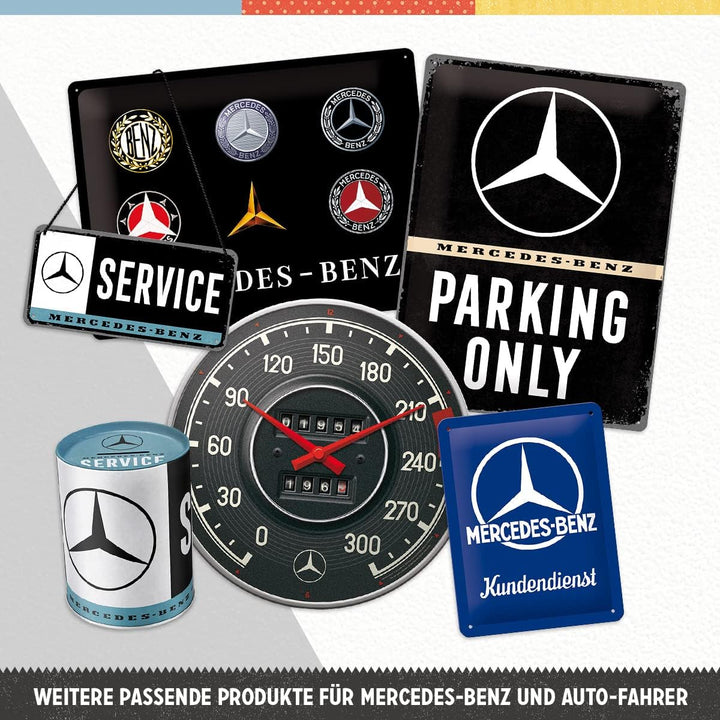 Nostalgic-Art Retro Wanduhr, Ø 31 cm, Mercedes-Benz – Tacho – Geschenk-Idee für Mercedes-Benz Access
