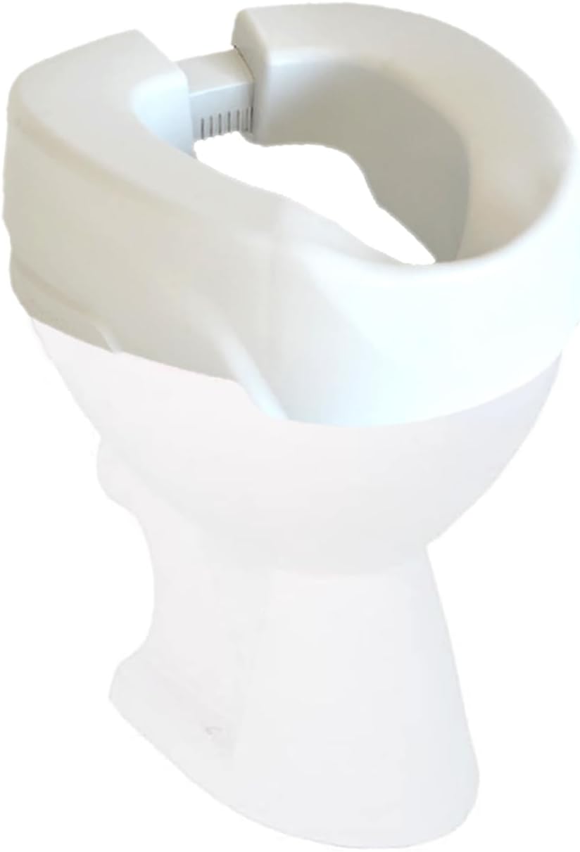 Toilettensitzerhöhung,Toilettensitz mit einstellbarer Breite,10cm Wc sitzerhöhung,150 kg Tragkraft,W