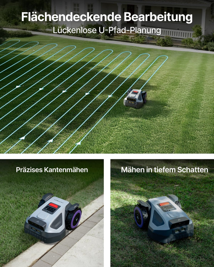 ANTHBOT M9 Rasenmäher Roboter ohne Begrenzungsdraht, RTK-Navigation mit Dual-Vision, KI-Hindernisver