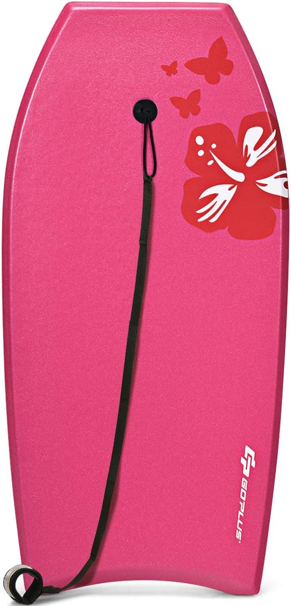 GOPLUS Bodyboard mit Fuss - Zugseil, Schwimmbrett Erfüllt mit EPS Schaumstoff, Surfboard bis zu 85 k