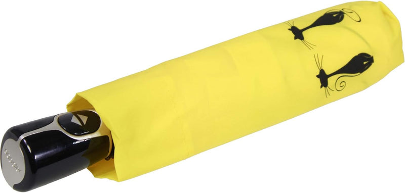 Doppler Mini Taschenschirm Auf-Zu-Automatik Cats Friends - Yellow, Yellow