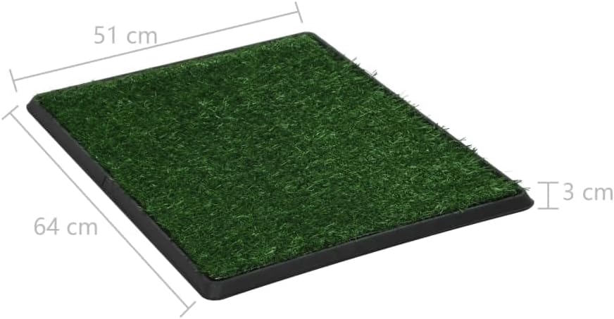 Toilette für Tiere mit Tablett und Kunstrasen, grün, Matte für Hunde, Gitterwanne zum Sauberkeitstra