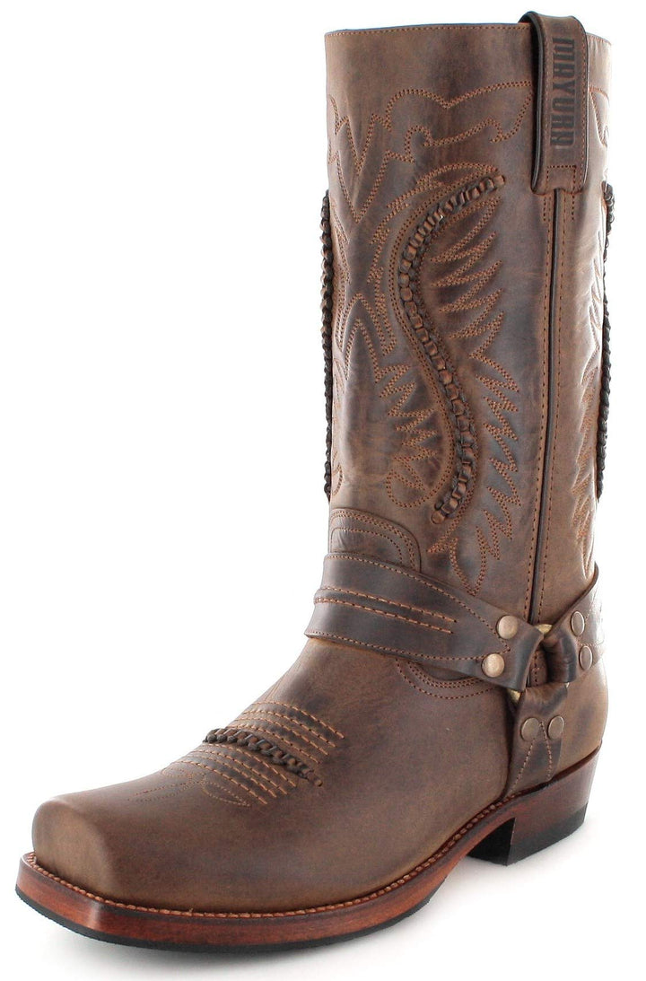 Mayura Boots Unisex Biker Boots MB002 Bikerstiefel Bikerstiefel Lederstiefel Braun 45 EU Brown Sadal