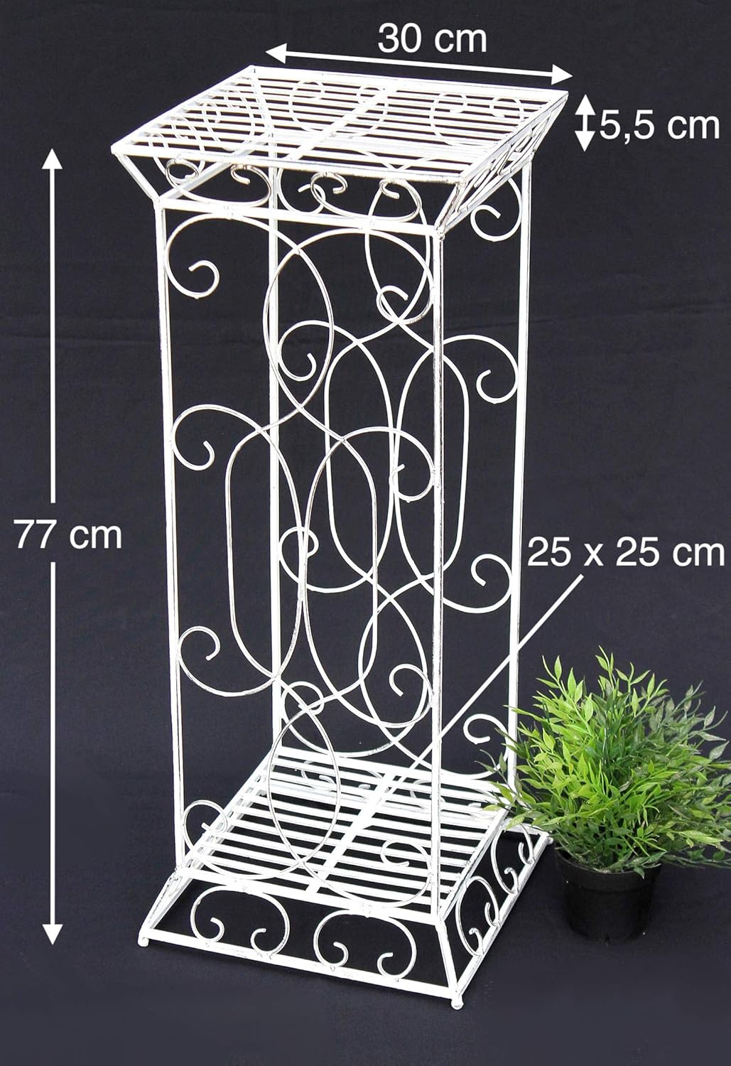 DanDiBo Blumenhocker Metall Weiss Eckig 2er Set 63 cm und 77 cm Blumenständer 20304 Blumensäule
