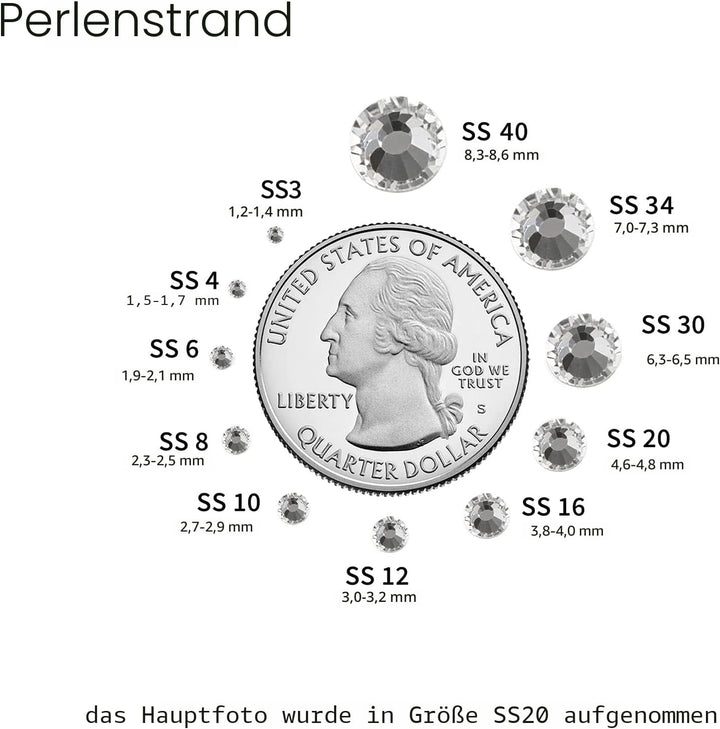Beadsland Hotfix Strasssteine Bulk, 14400 Stück Kristall Hotfix Strasssteine zum Basteln Kleidung DI
