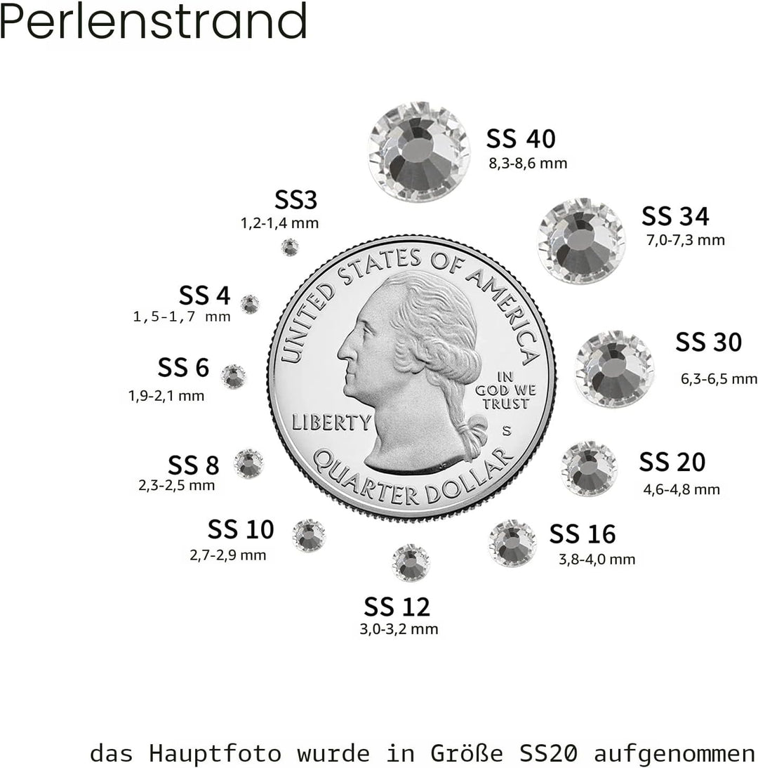 BEADSLAND Hotfix Strasssteine Bulk, 14400 Stück Kristall Hotfix Strasssteine zum Basteln Kleidung DI