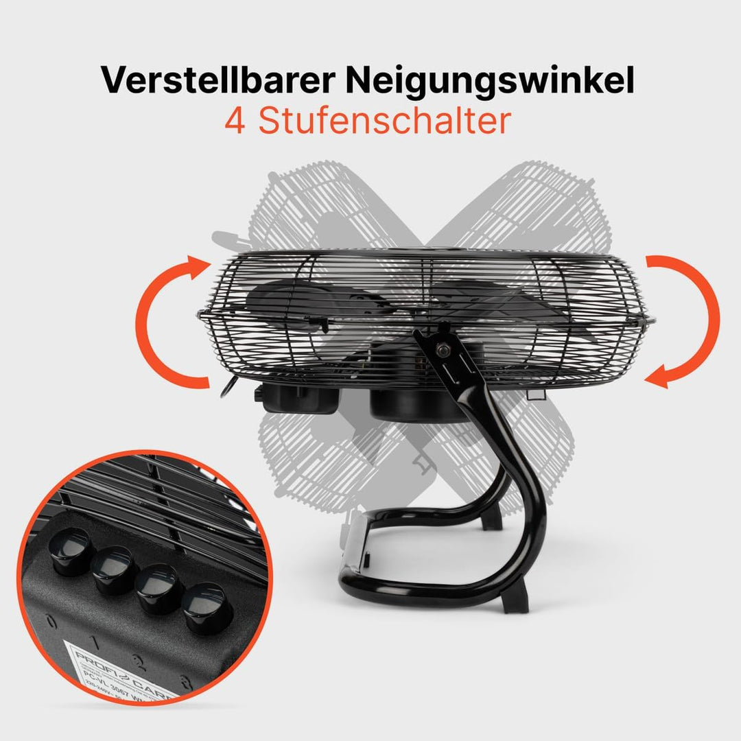 ProfiCare® Windmaschine mit 40 cm Ø | Ventilator verstellbarer Winkel | Bodenventilator 3 Stufen | V