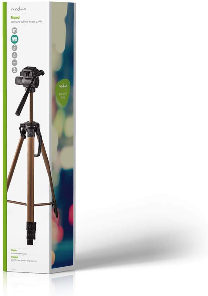Nedis - Dreibeinstativ - Schwenk- und Neigefunktion - Max. 3,5 kg - 161 cm - 3-Wege-Panoramakopf - S