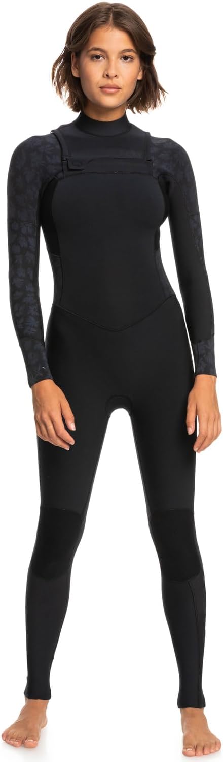 Roxy 3/2mm Swell Series 2022 - Chest-Zip-Neoprenanzug für Frauen ERJW103122. Schwarz S, Schwarz S