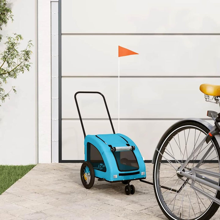 Hunde Fahrradanhänger Orange Grau | Robustes Oxford-Gewebe, stabiler Eisenrahmen Blau, Blau
