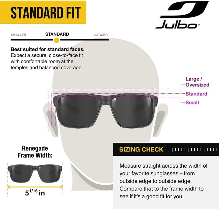 Julbo Herren Abtrünniger Sonnenbrille, Mattes schwarz, Einheitsgrösse