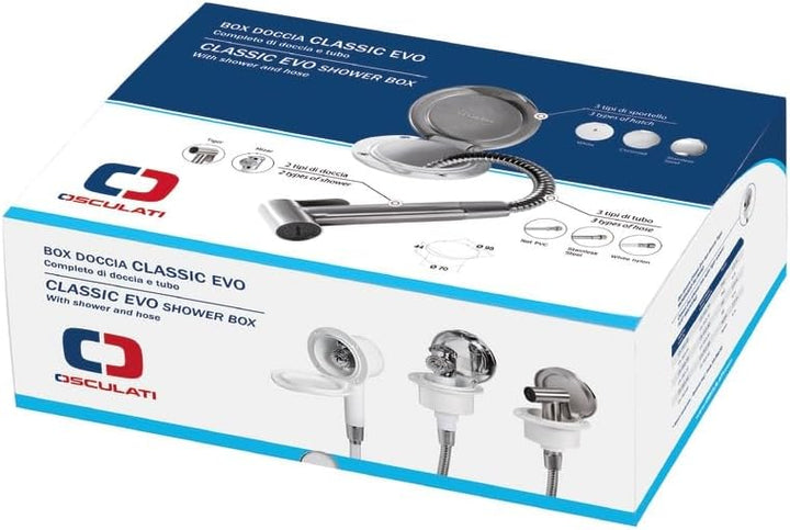 Osculati Classic Evo Deckdusche, weiss PVC-Schlauch 4 mm Vertikal montiert