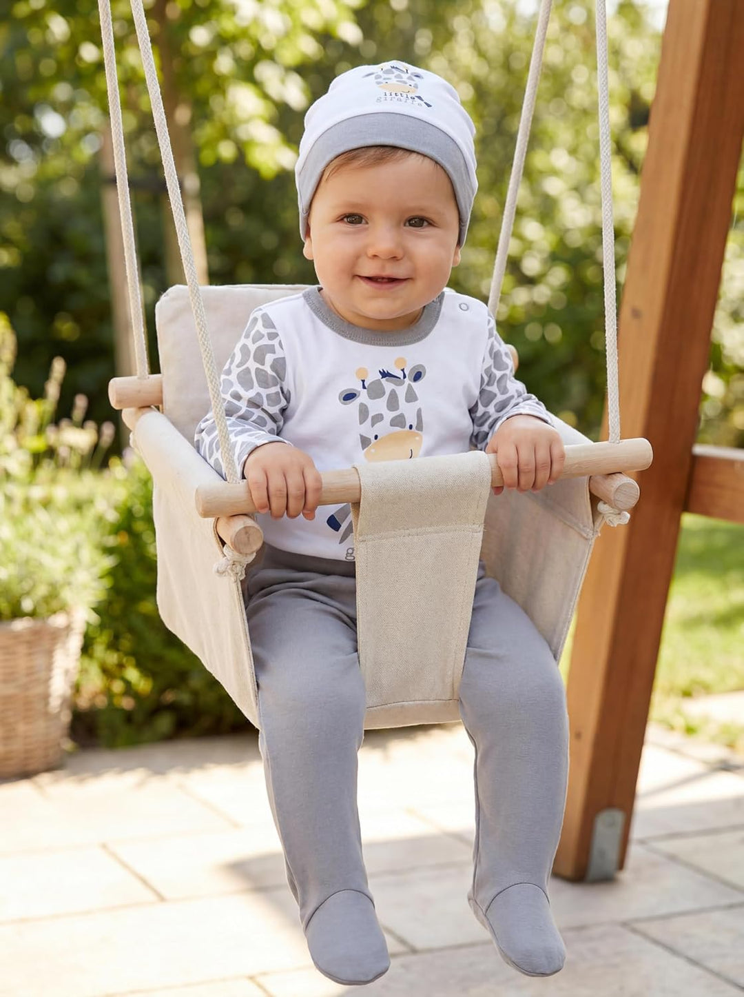 TupTam Baby Mädchen Jungen Bekleidungsset Langarmbody Hose Mütze mit Aufdruck Spruch 3 teilig 50 Gir