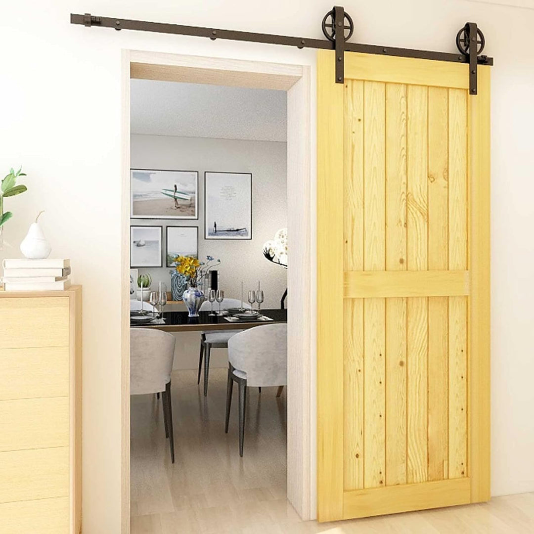 Schiebetürbeschlag 274cm Schiebetüren Schiebetürsystem Komplettset Laufschiene Rollen Set Schwarz fü