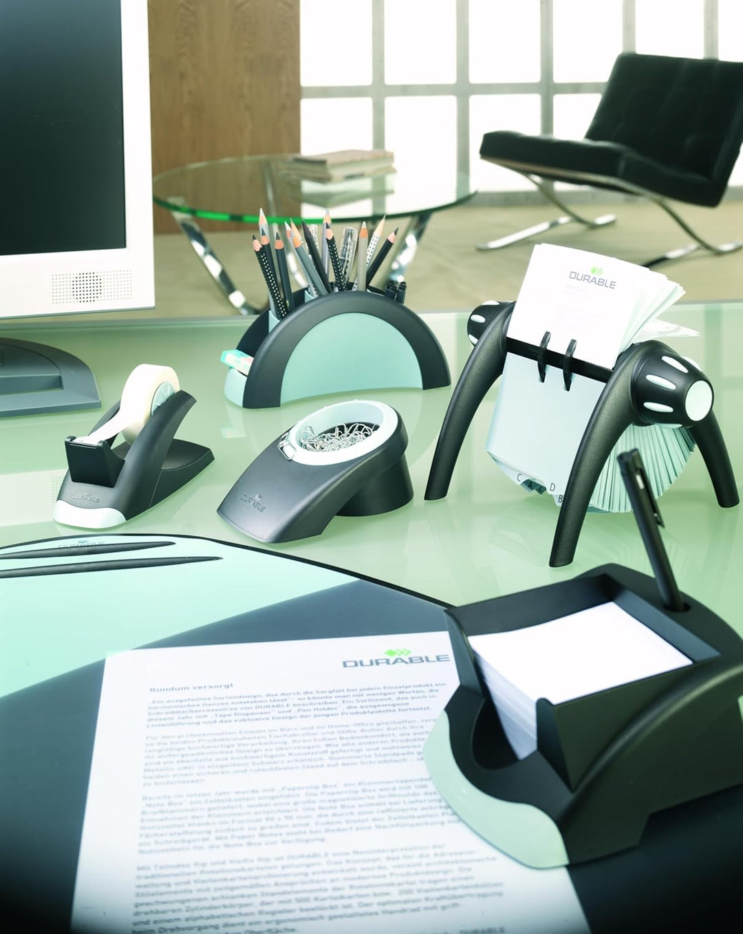 Durable Rollkartei Visifix Flip Vegas, für 400 Visitenkarten, Register A-Z, schwarz, 241701 Visitenk