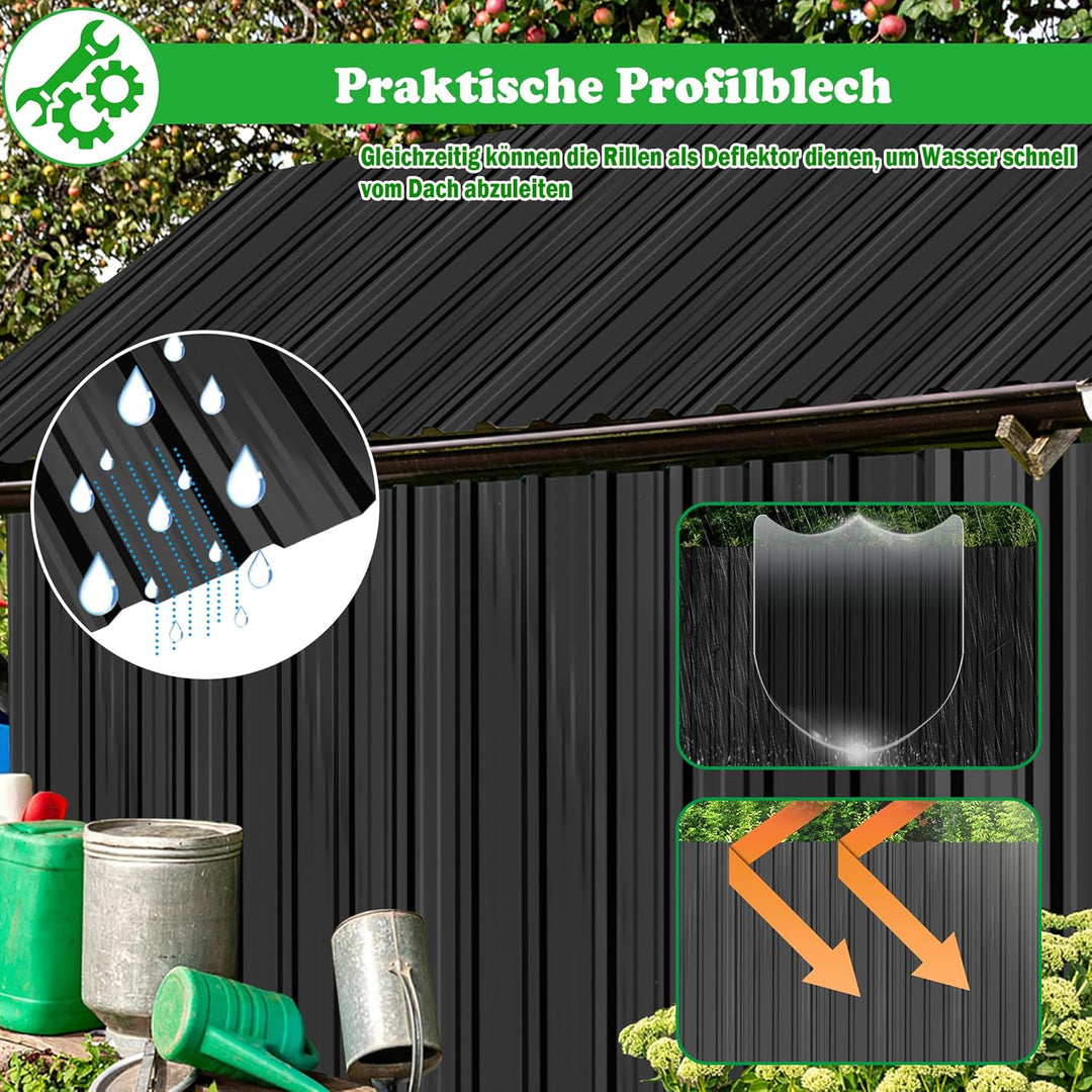 SUBTLETY 12er Wellplatten Verzinkter Stahl Trapezblech Dachblech Set mit inkl. Schrauben und Handsch