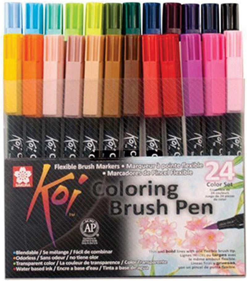 Sakura Koi Coloring Brush Pens 24er-Set, 24 Pinselstifte im Etui