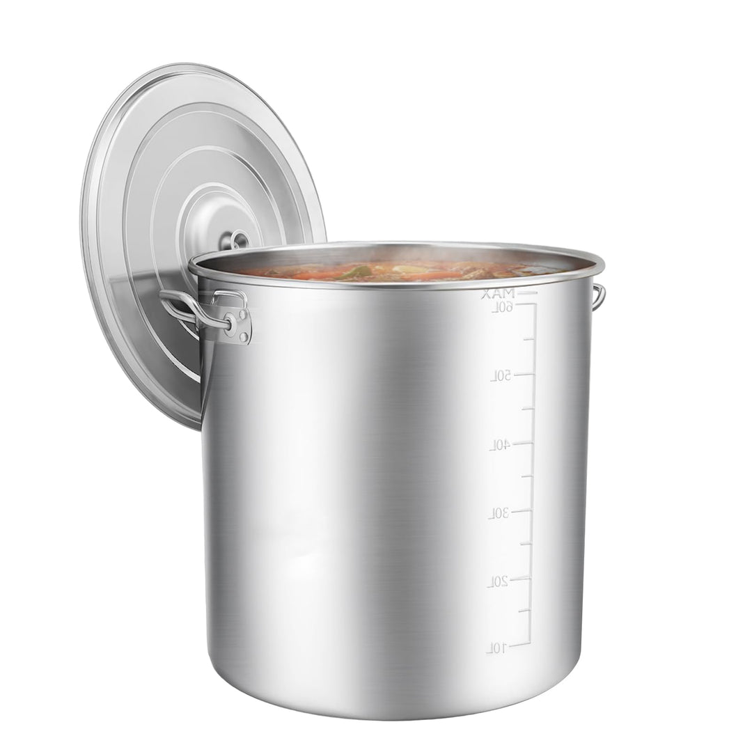 Gastronomie Kochtopf Gross 35L/50L/70L/100L Edelstahl Kochtöpfe Suppentopf mit Deckel, 41,5x40cm gro