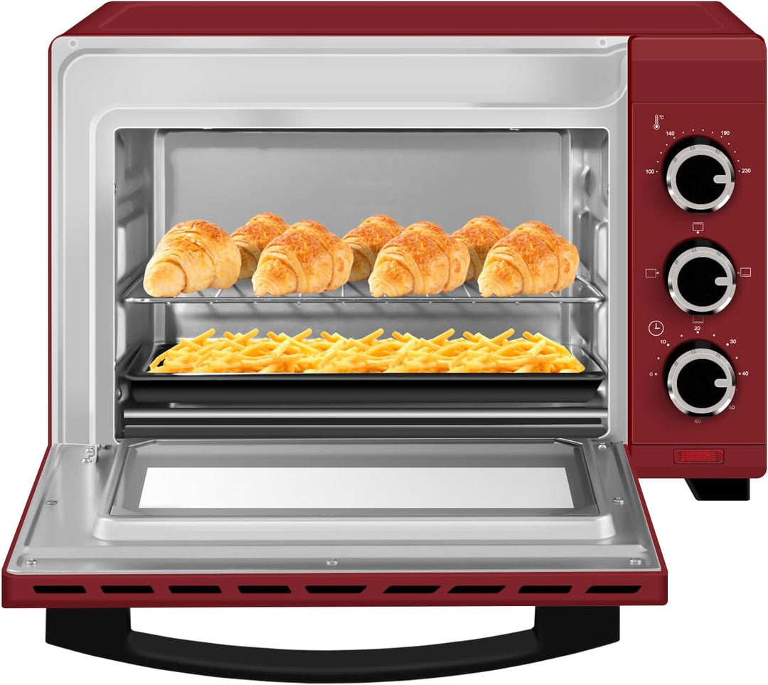 WOLTU Mini Backofen 21 L, elektrischer Minibackofen, Miniofen, Pizzaofen, 1280 W, 100-230 °C, Timer