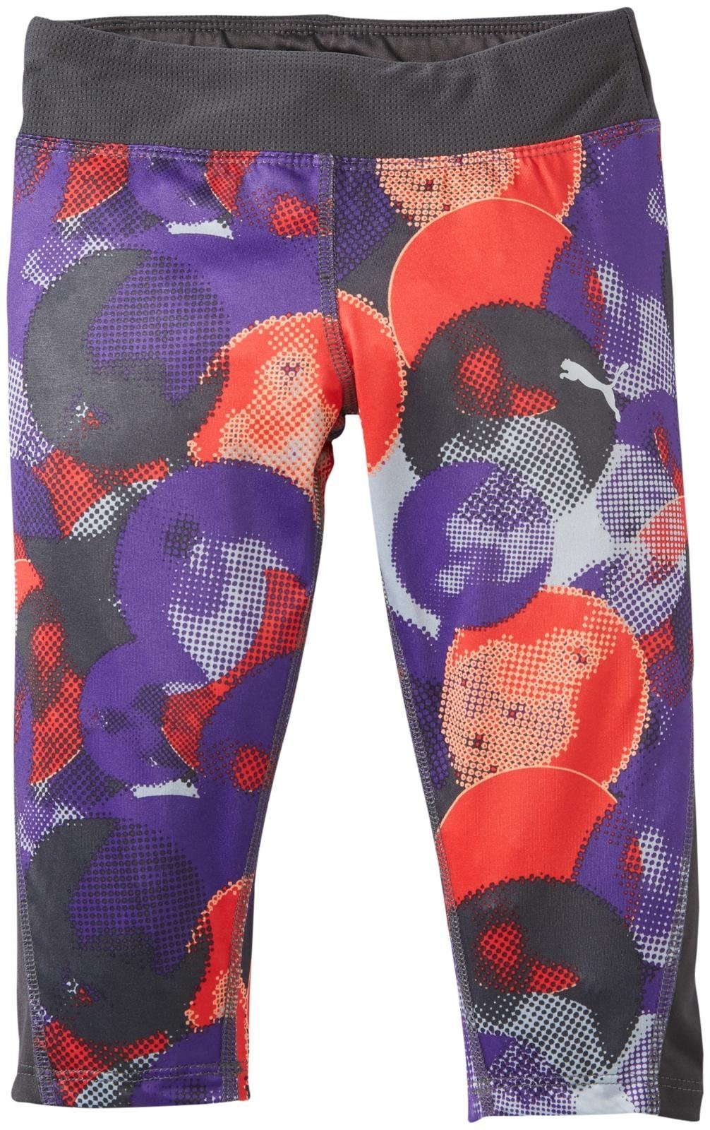 PUMA Little Girls' All Over Print Capri (Kid) - Electric Purple - 5