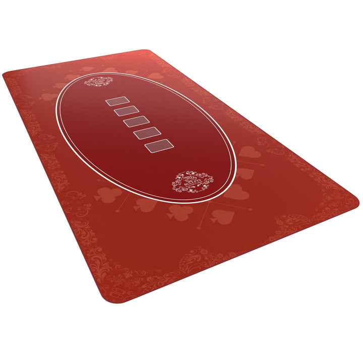 Bullets Playing Cards Designer Pokermatte rot in 160 x 80cm für den eigenen Pokertisch - Deluxe Poke
