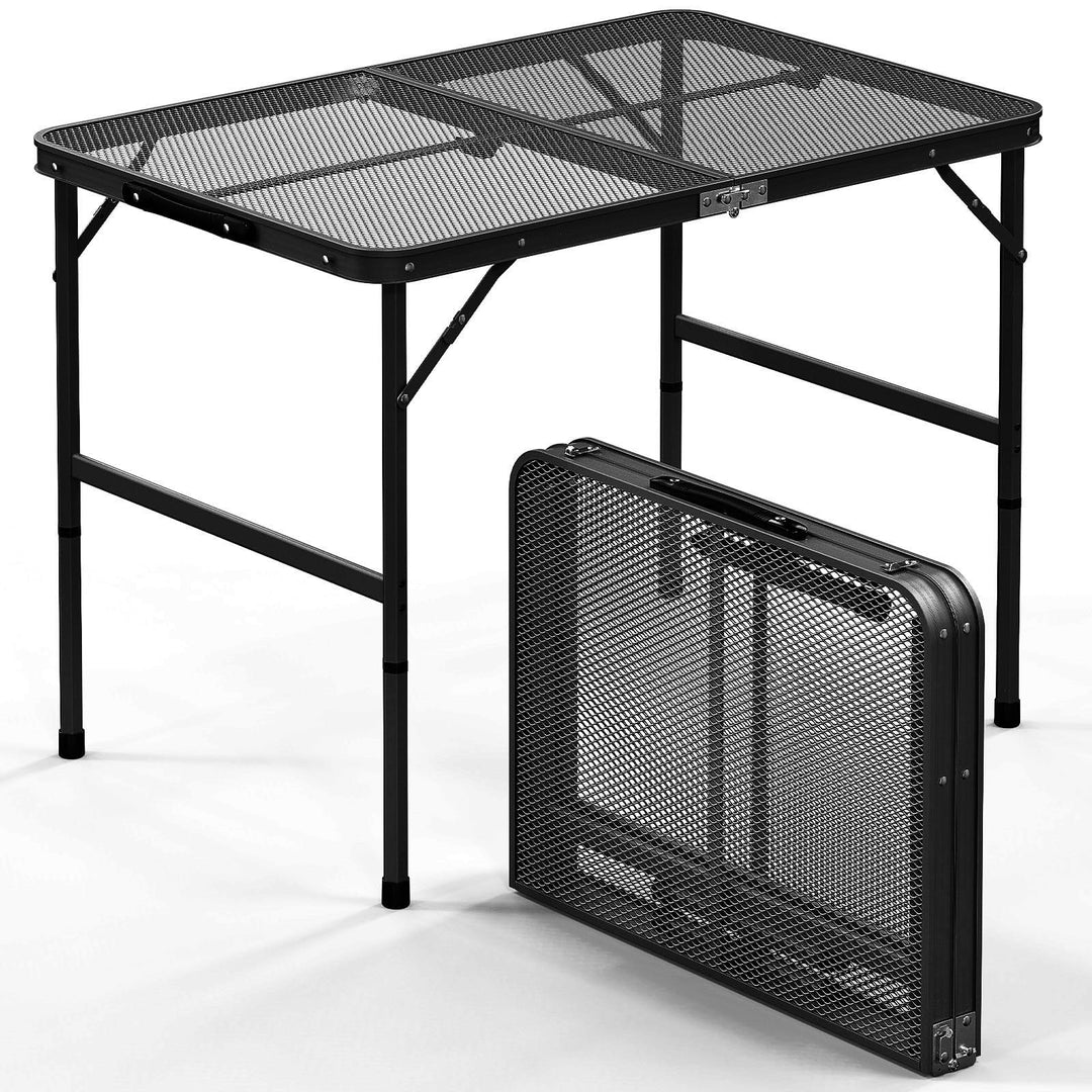 Campingtisch Klappbar 90 * 60cm, Camping-Grill-Tisch, leichte Faltbare Camping-Tisch mit Verstellbar