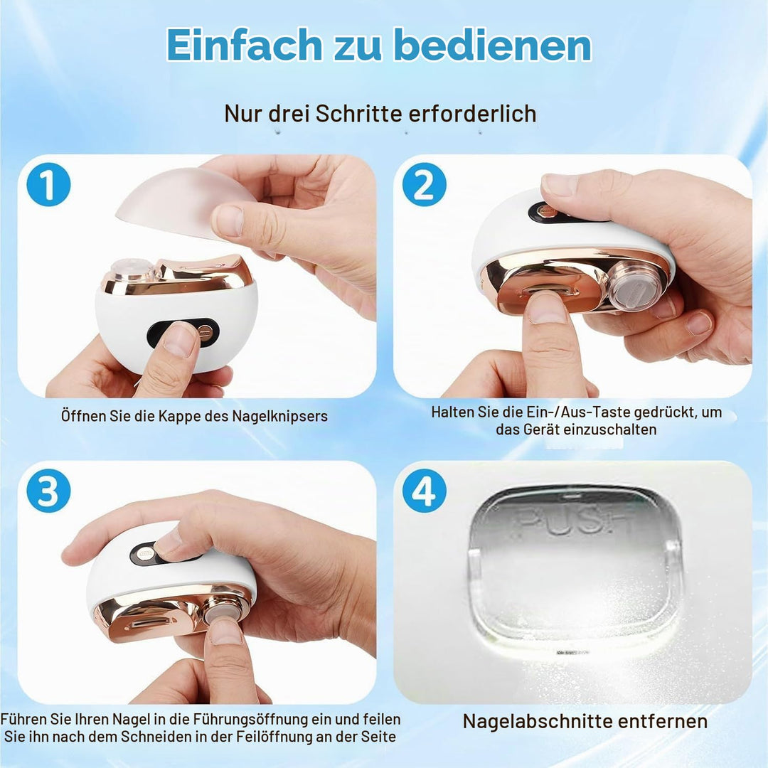 Elektrischer Nagelknipser, Elektrische Nagelfeile 3-in-1, 3 Gesch-Ultraleise, Multi-Functional Nagel