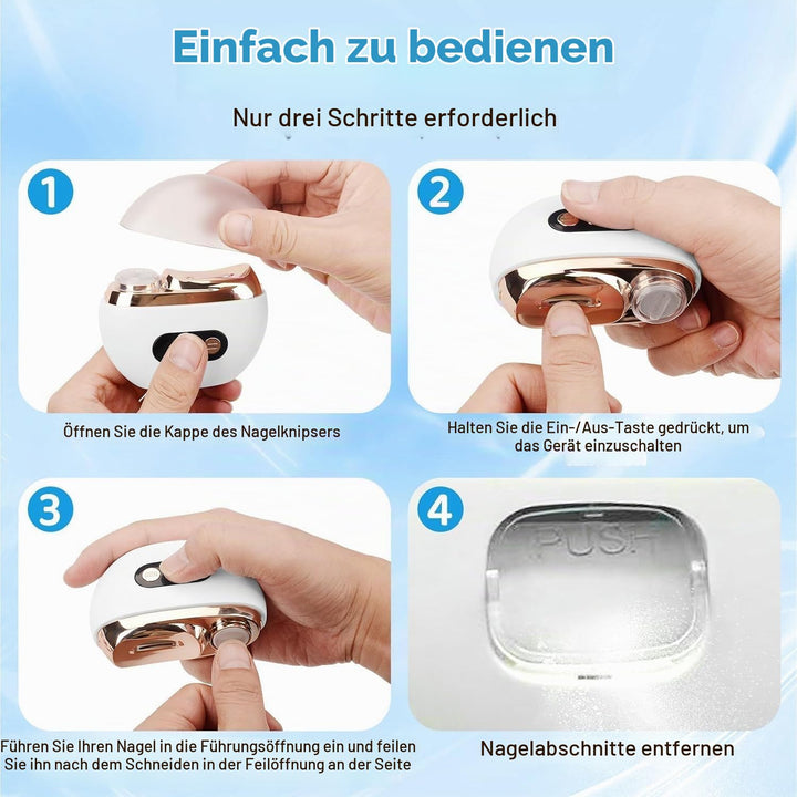 Elektrischer Nagelknipser, Elektrische Nagelfeile 3-in-1, 3 Gesch-Ultraleise, Multi-Functional Nagel