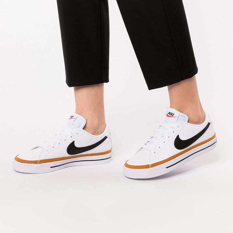 NIKE Damen Court Legacy Next Nature Sneaker 38 EU White Black Desert Ochre Team Orange, 38 EU White