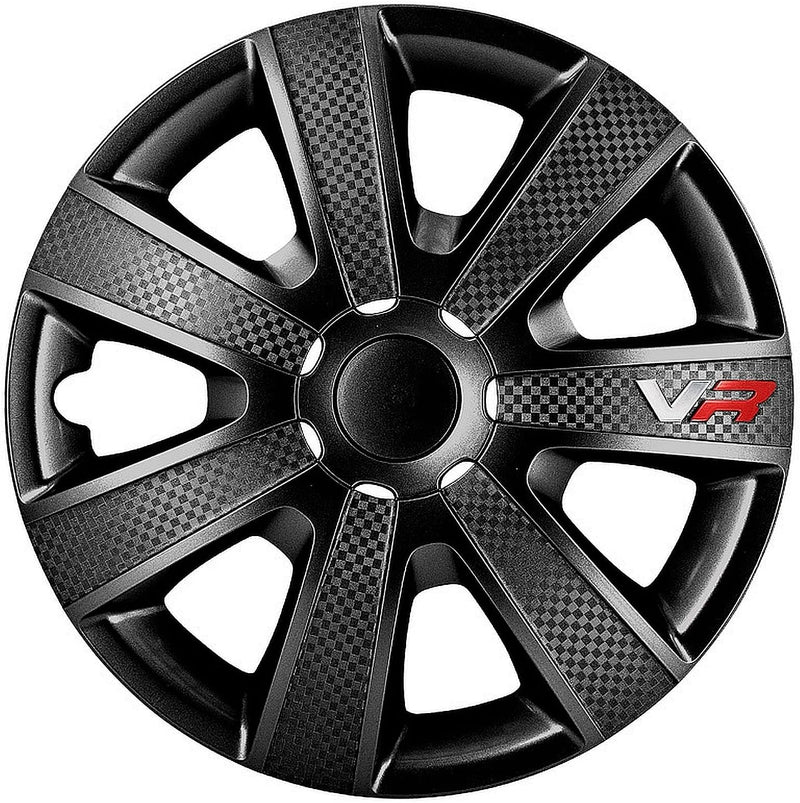 AUTO-STYLE Satz Radzierblenden VR 13-Zoll Schwarz/Karbon-Look/Logo Schwarz/Karbon-Optik/Logo 13-inch