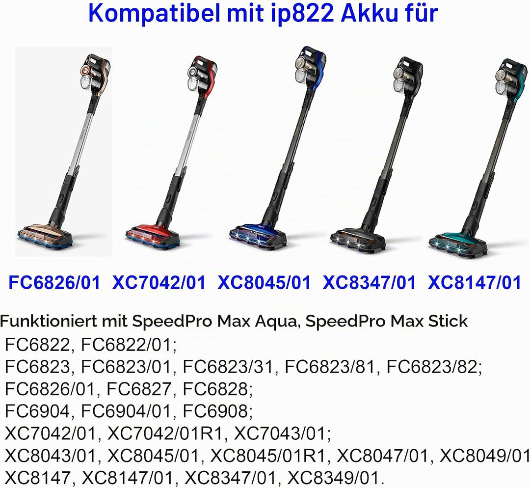 BLESYS 2600mAh Staubsaugerakku für Philips SpeedPro Max, FC6826/01, XC7043/01, XC7042/01, XC8045/01,