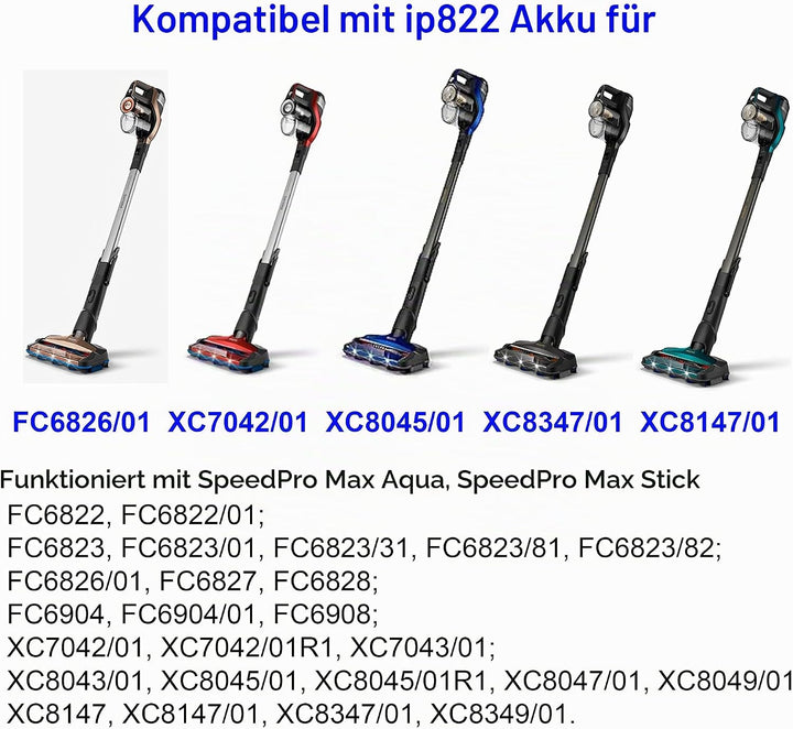BLESYS 2600mAh Staubsaugerakku für Philips SpeedPro Max, FC6826/01, XC7043/01, XC7042/01, XC8045/01,
