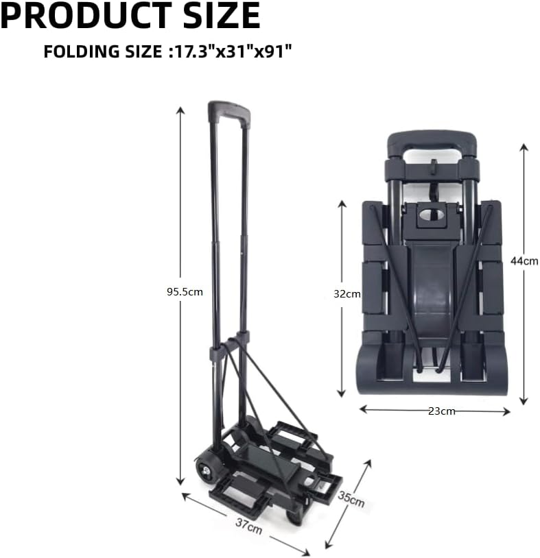 Sackkarre klappbar Aluminium Transport und Handkarre Transportkarre mit ausziehbarem Griff belastbar