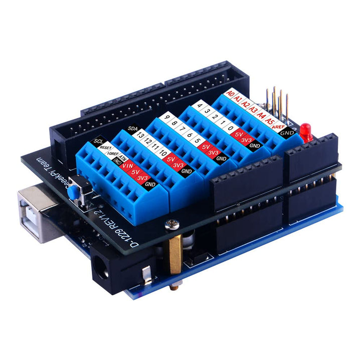 GeeekPi Screw Terminal Hat für Arduino UNO, GPIO Screw Terminal Block Breakout Module mit Horn Socke