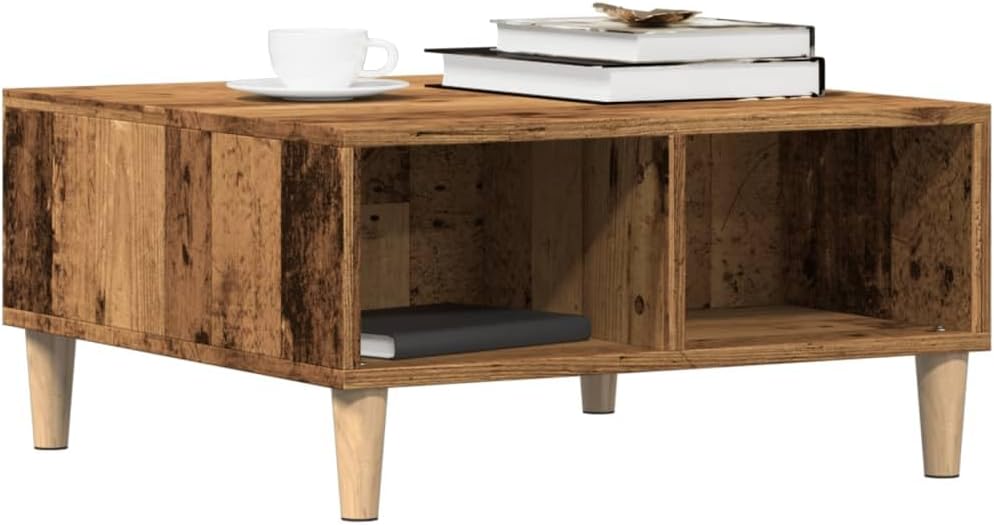 vidaXL Couchtisch Altholz-Optik 60x60x30 cm Holzwerkstoff, Beistelltisch, Wohnzimmertisch, Akzenttis
