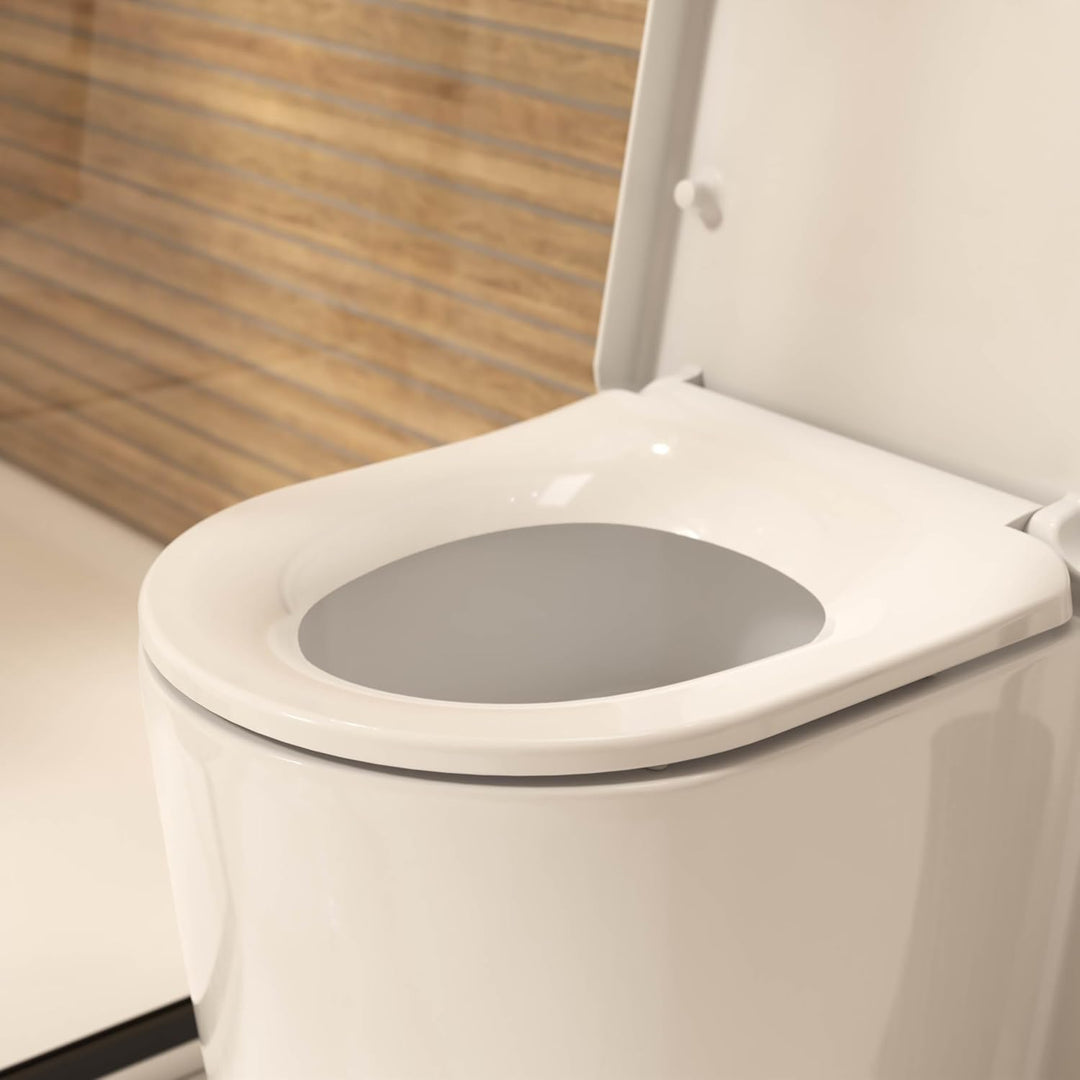 Croydex WL601522H Flexi-Fix Eyre D-förmiger WC-Sitz, passt nicht, rutscht nicht, langsam schliesst,