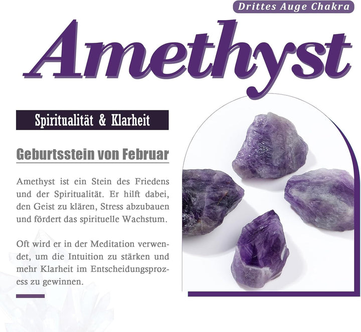 Nupuyai Amethyst Kristall Rohstein Windspiele Fensterdeko Hängendes Deko für Garten Terrasse Balkon