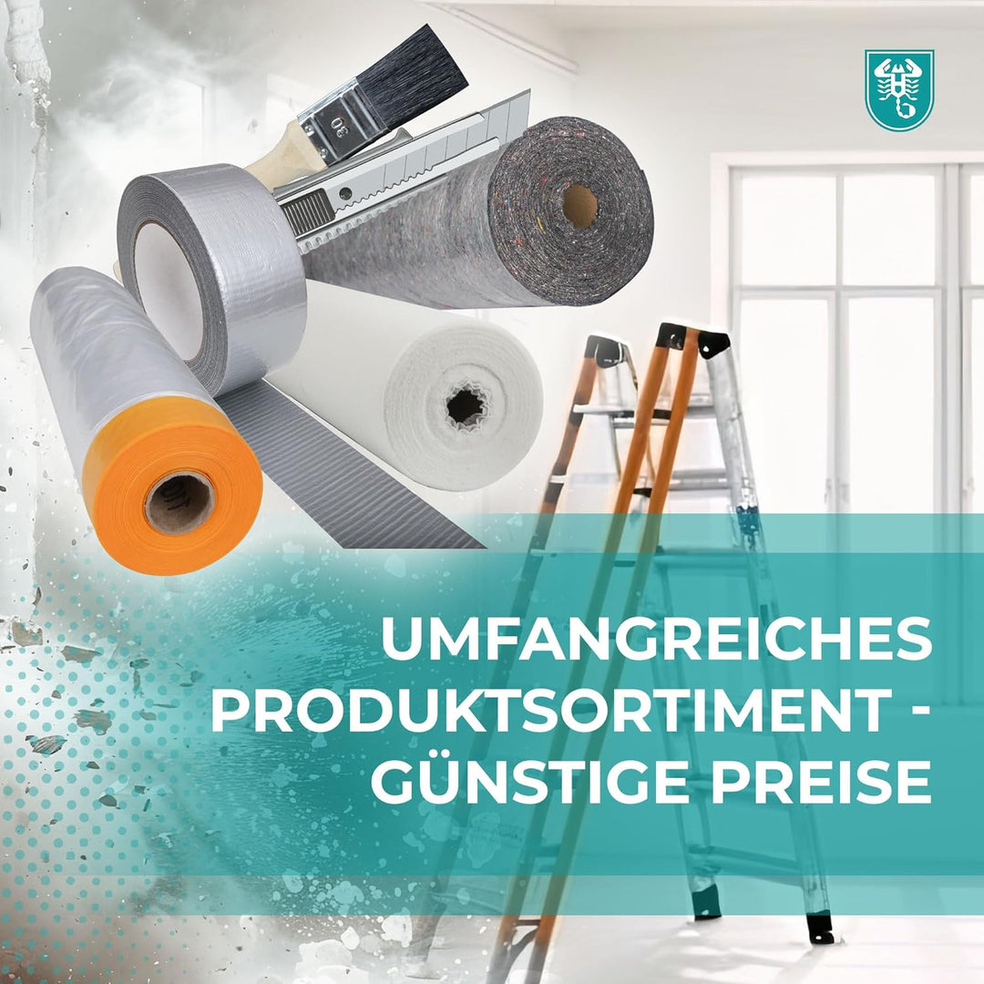 Abdeckvlies 1 m x 50 m weiss 140g/m² selbsthaftend haftend Bodenschutz Schutzvlies Treppenvlies