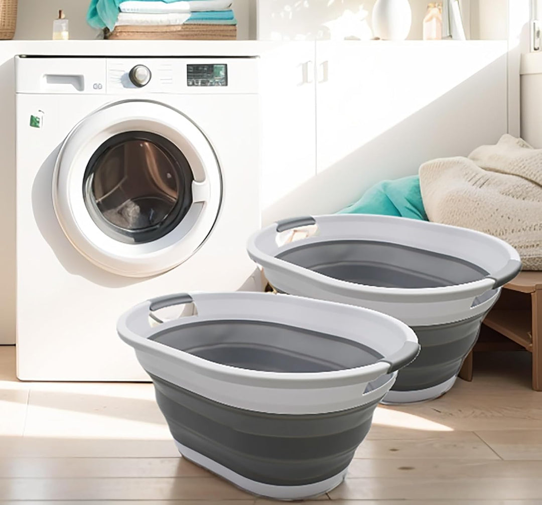 SAMMART Zusammenklappbarer Wäschekorb aus Kunststoff, 32 l, faltbarer Pop-Up-Aufbewahrungsbehälter/O