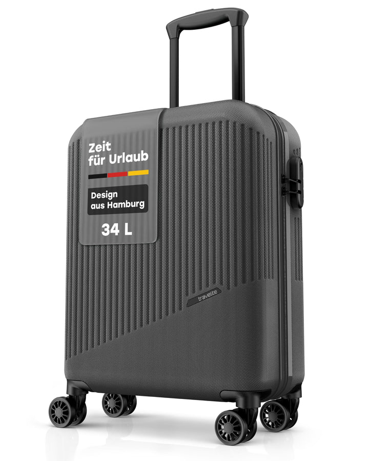 travelite 4-Rad Handgepäck Koffer klein 37 Liter, Gepäck Serie BALI: ABS Hartschalen Trolley erfüllt