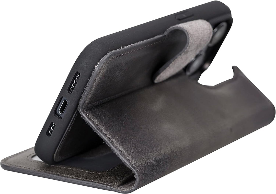 Solo Pelle Lederhülle kompatibel für iPhone 15 Pro in 6.1 Zoll abnehmbare Hülle (2in1) inkl. Kartenf