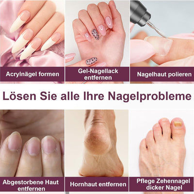 Nagelfräser für Gelnägel Kabellos, Auriox Elektrische Nagelfeile Fräser für Gelnägel, USB Wiederaufl