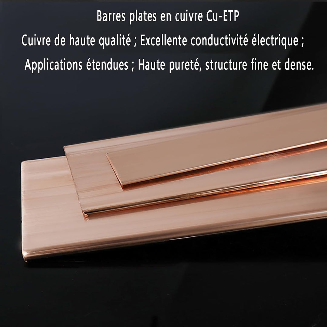 Coavoo Flachplatte aus Kupfer, 4 mm x 20 mm x 500 mm, 1 Stück T2, reines Kupfer, flach, Kupferblech,