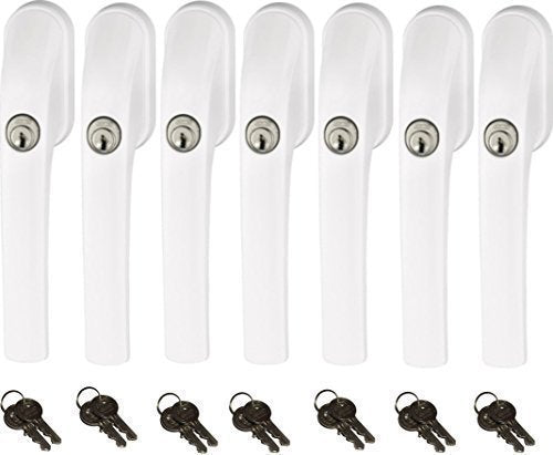 Abus FG300 abschliessbarer Fenstergriff, weiss, im Set 7 Stück alle gleichschliessend AL0125 mit ins