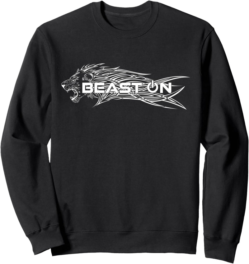 Löwenkopf Beast ON Löwe Gym Motivation Fitness Sprüche Sweatshirt