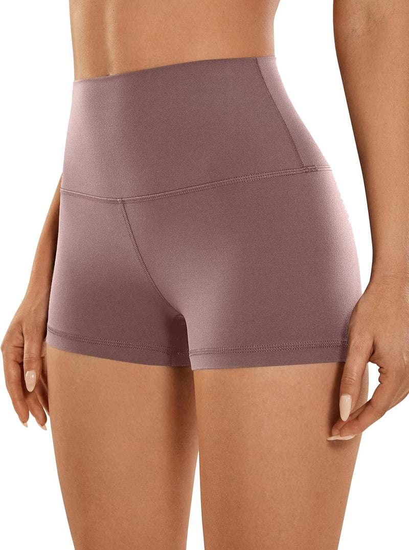 CRZ YOGA Damen Butterluxe Kurze Sporthose Laufshorts Sommer Radlerhose High Waist Yoga Fitness Short