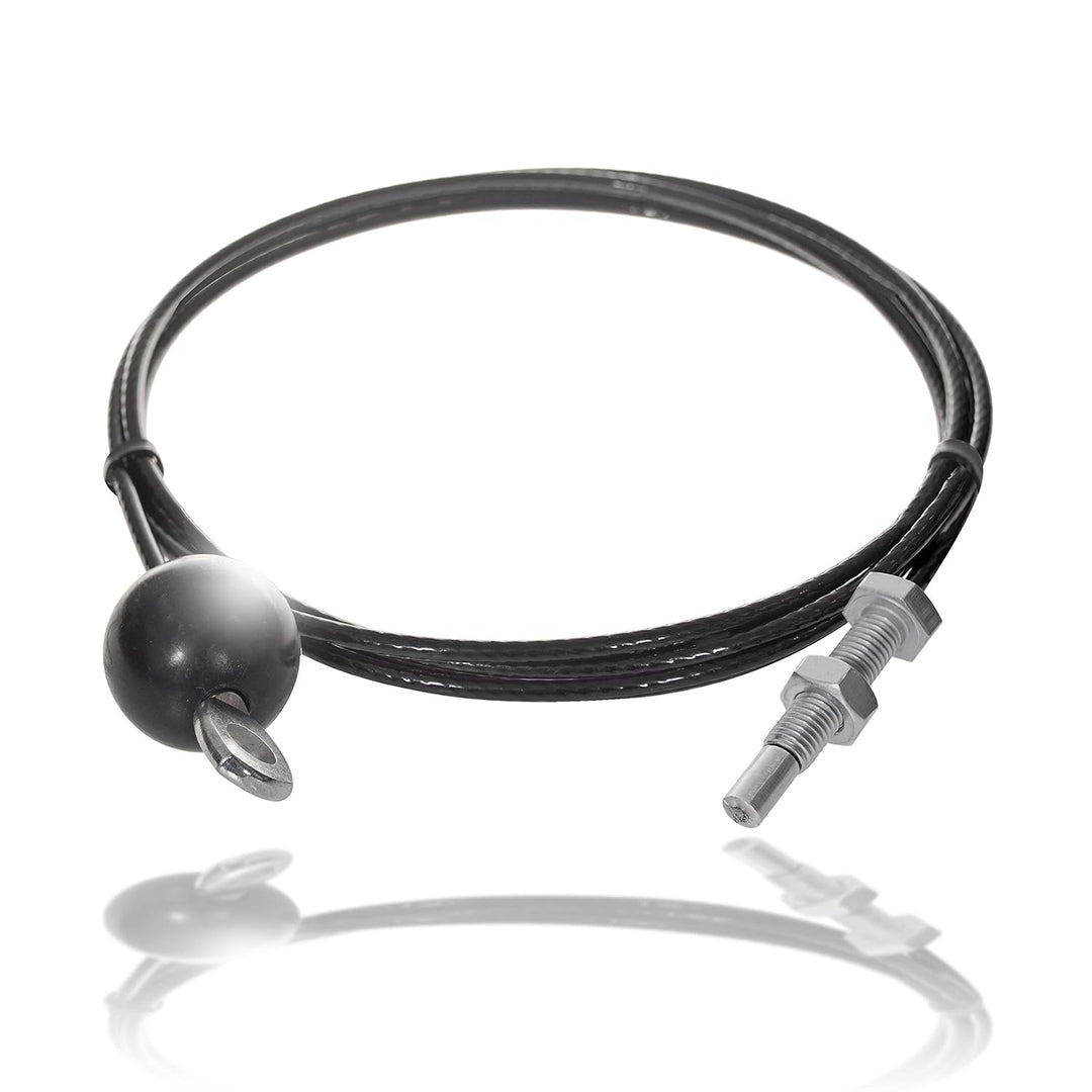 Drahtseile24 Stahlseil ummantelt für Fitnessgerät mit Öse und Gewindebolzen | 4mm (3 auf 4) Stärke |